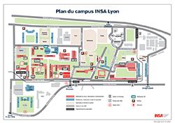 Plan d'accès Pôle de mathématiques de l'INSA Lyon