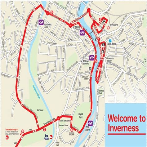 Road Map of Inverness, Scotland Stock Photo Alamy