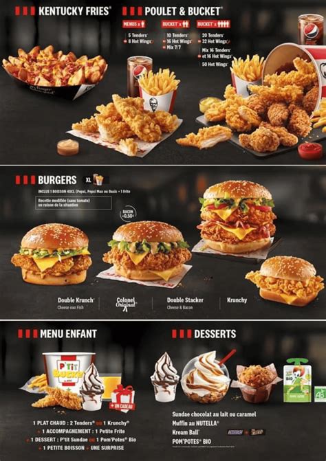 KFC DineIn Menu Prices as of 12 October 2020