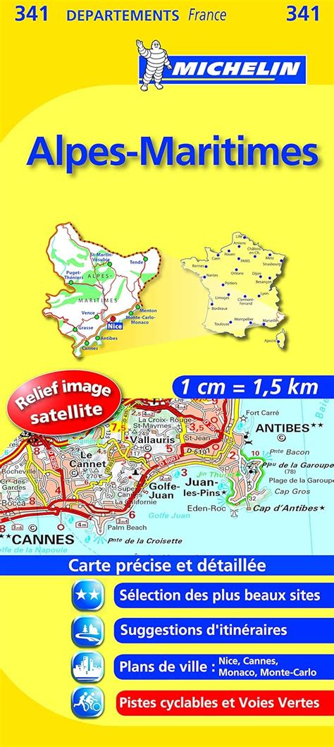 Carte départementale n° 341 AlpesMaritimes Michelin La Compagnie