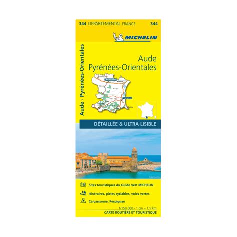 344 AUDE PYRÉNÉESORIENTALES carte routière Michelin nostromoweb