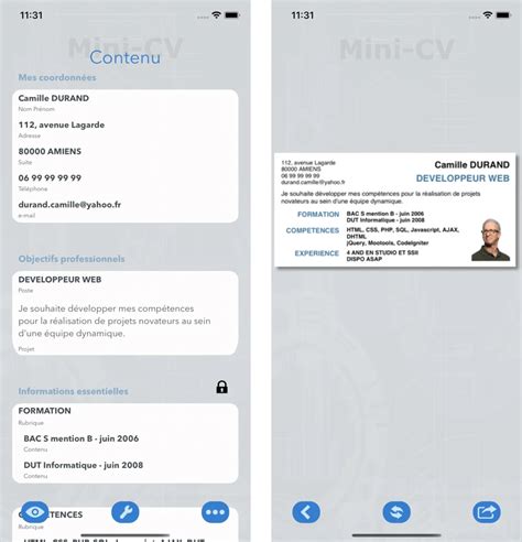 Carte De Visite Mini Cv / Créez en quelques clics un minicv sur votre