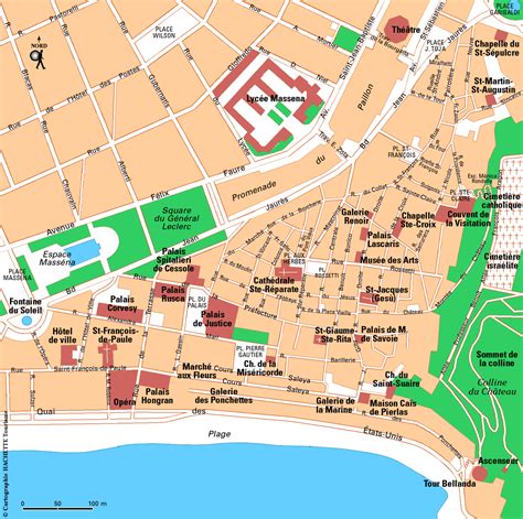 Nice Attractions Map PDF FREE Printable Tourist Map Nice, Waking