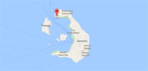 Map of Oia, Santorini Hotels, Restaurants, Bars, Views