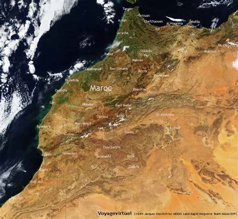 carte satellite du maroc