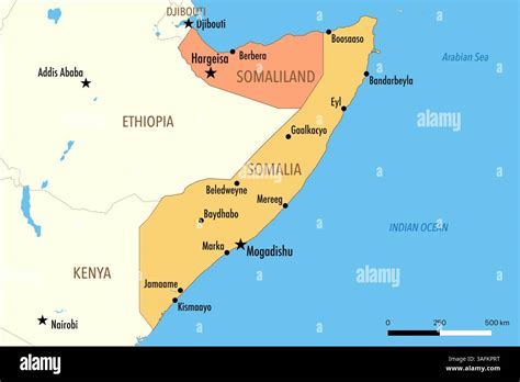 Detailed political and administrative map of Somalia. Somalia detailed