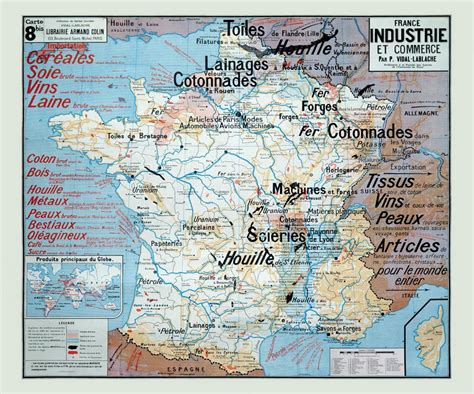 Carte de France Vidal Lablache numéro 8 Selency