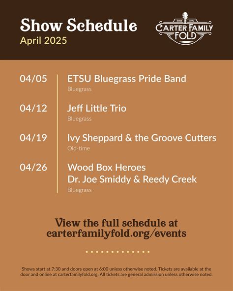 carter fold schedule 2025