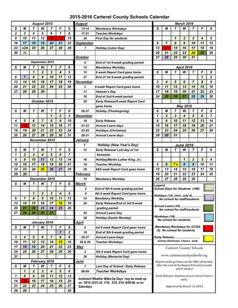 carteret county community college calendar