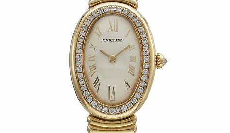 Cartier Baignoire Large Diamond Bezel White Gold Wrist