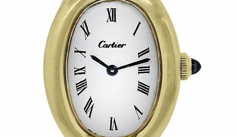 Cartier Baignoire 18k Yellow Gold on Leather Ladies