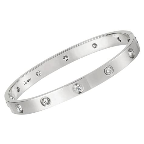 cartier love bracelet white gold 10 diamonds