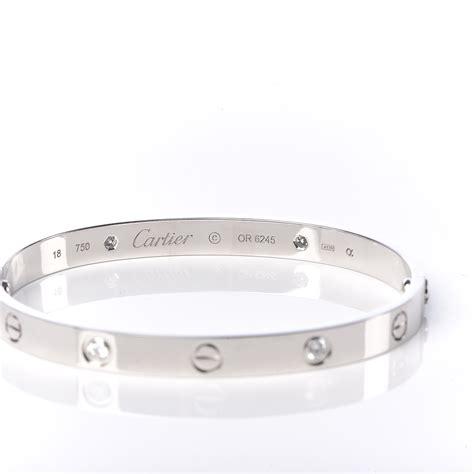 cartier love bracelet white gold size 18