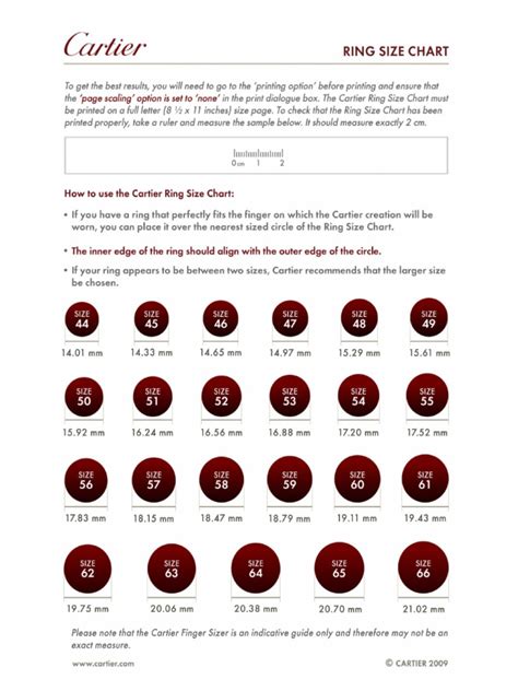 cartier love ring sizes