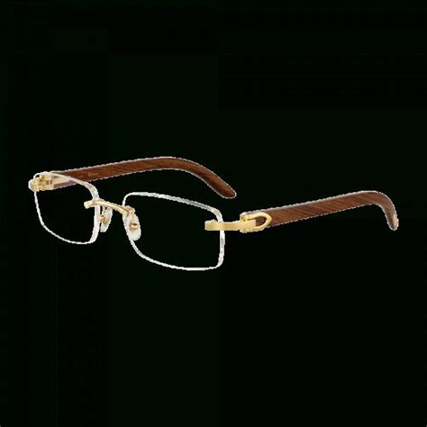 cartier men's glasses wood frame