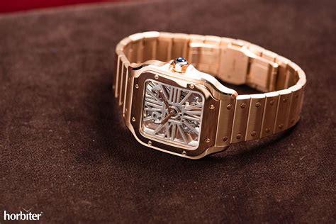 cartier santos skeleton gold