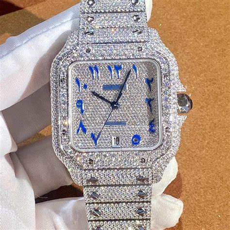 cartier santos uhr iced out