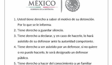 Cartilla de Derechos de Los Detenidos | PDF