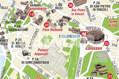 cartina dei monumenti di roma