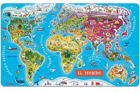 cartina del mondo per bambini