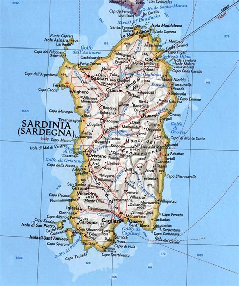 cartina geografica della sardegna