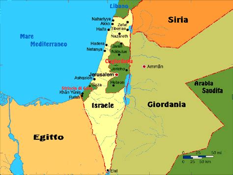 cartina israele e confini