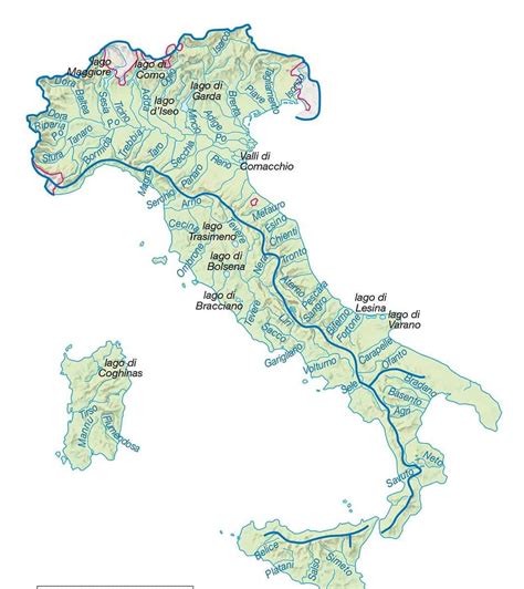 cartina italia con i fiumi
