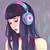 cartoon anime girl headphones