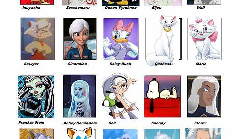 my top 20 favorite white haired characters by cartoonstar92 on DeviantArt