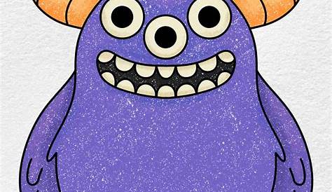 Cartoon Monster Drawing - How To Draw A Cartoon Monster Step By Step