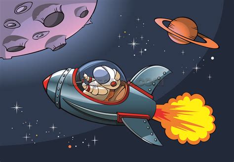 Astronaut in the galaxy cartoon 653266 Vector Art at Vecteezy