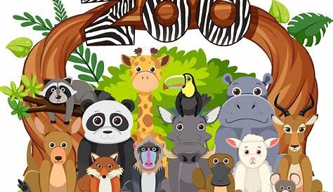 lovable cartoon zoo animals vector set | download Free Animal Vectors