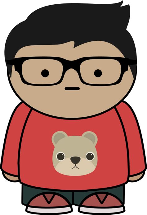 cartoon character with eyeglasses