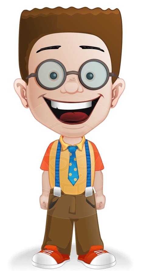 cartoon character with glasses boy