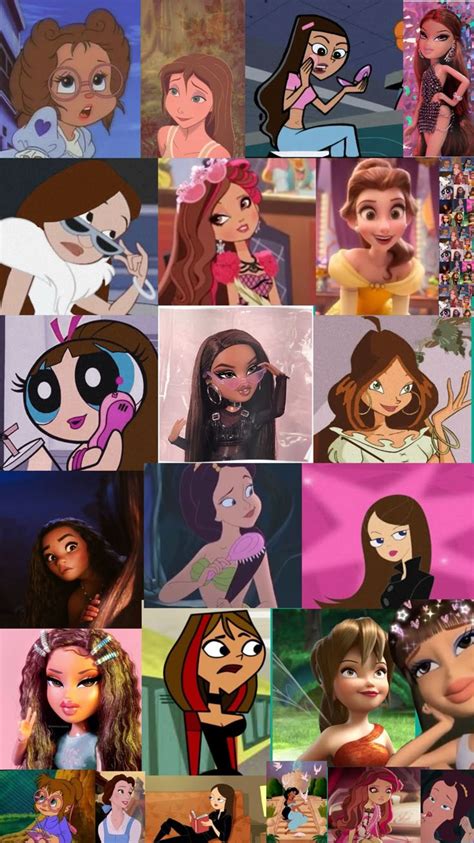 cartoon characters girl brown hair