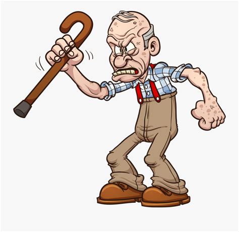 cartoon grumpy old man
