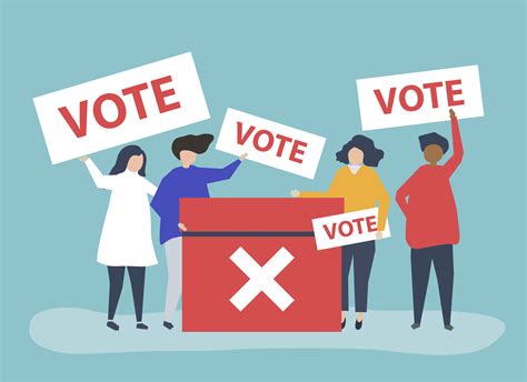 cartoon image of people voting