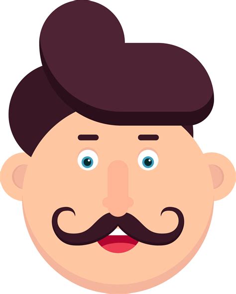 cartoon mustache man png