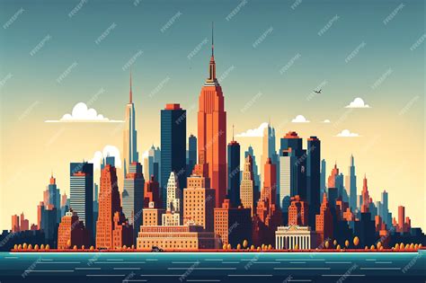 New York Night Skyline Illustration 97263 Vector Art at Vecteezy