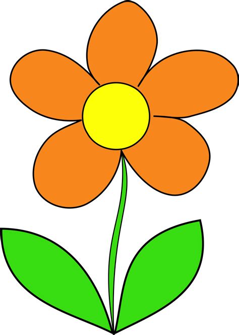 cartoon orange flowers