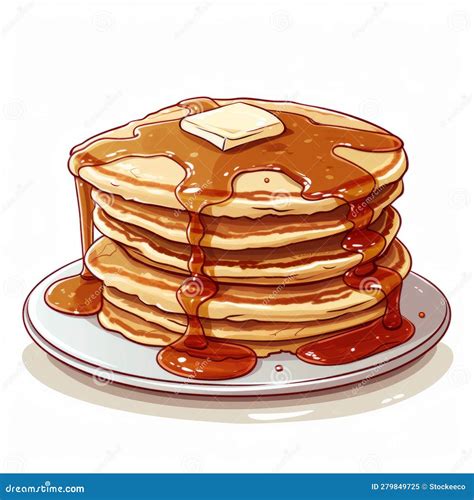 Cartoon Pancakes With Syrup