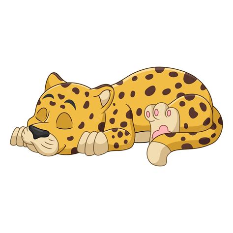 cartoon picture of a baby cheetah sleeping