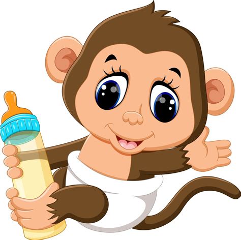cartoon picture of a baby monkey