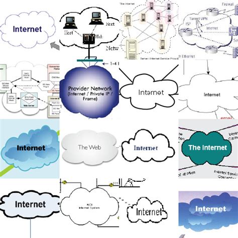 Cartoon illustration diagram of communication network technology Stock