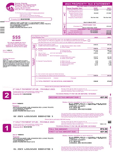 Carver County Tax Statement