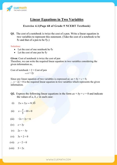 case based questions class 9 maths linear equations in two variables