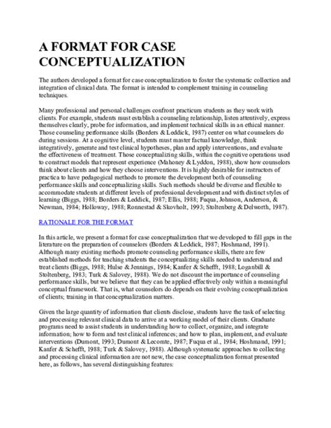 case conceptualization example