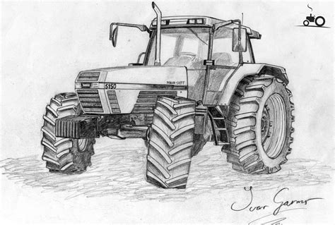 Free Case Ih 5000 Series Tractor Sketch Drawing With Pencil