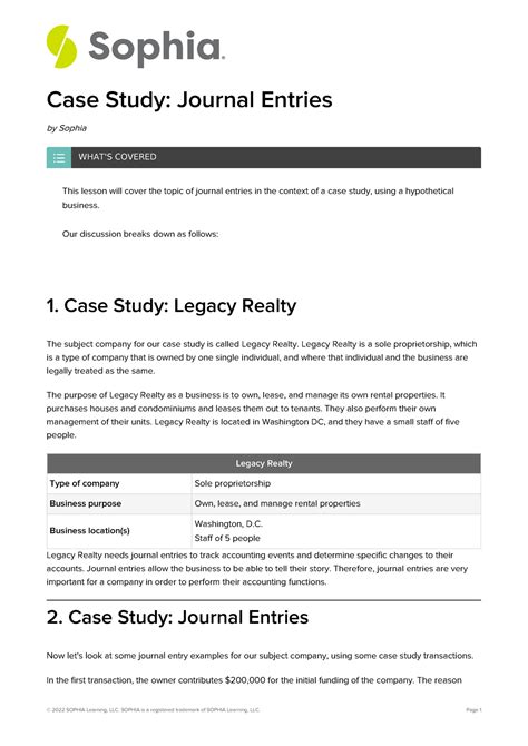 Case Journal Entries