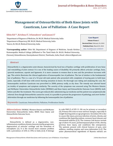 Case Journal Osteoarthritis
